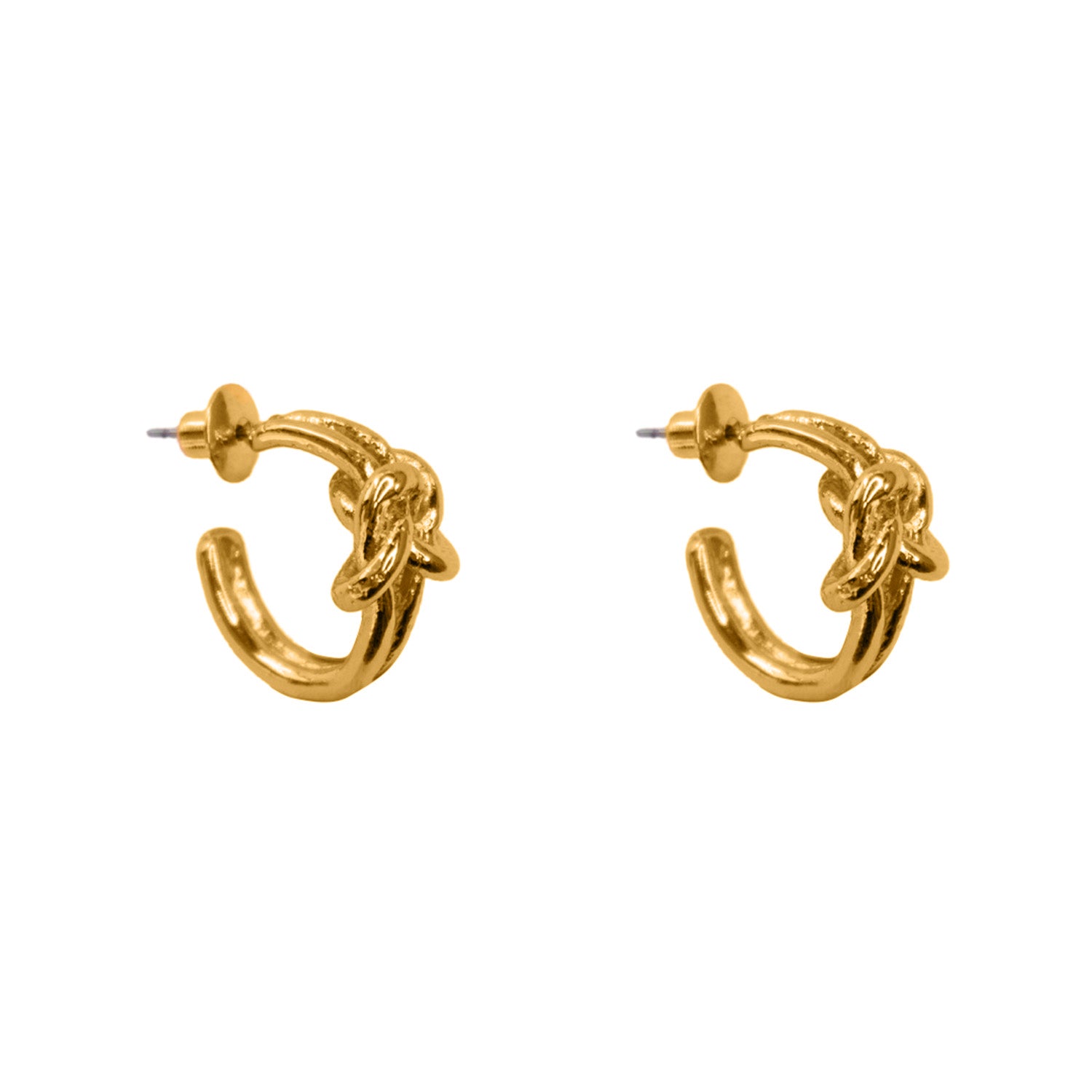 KNOT HOOPS - PLATED GOLD