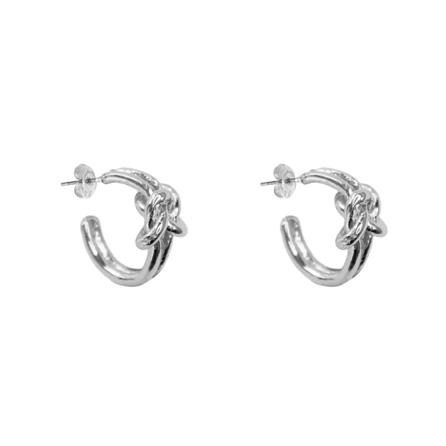 KNOT EARRINGS - PLATED SILVER