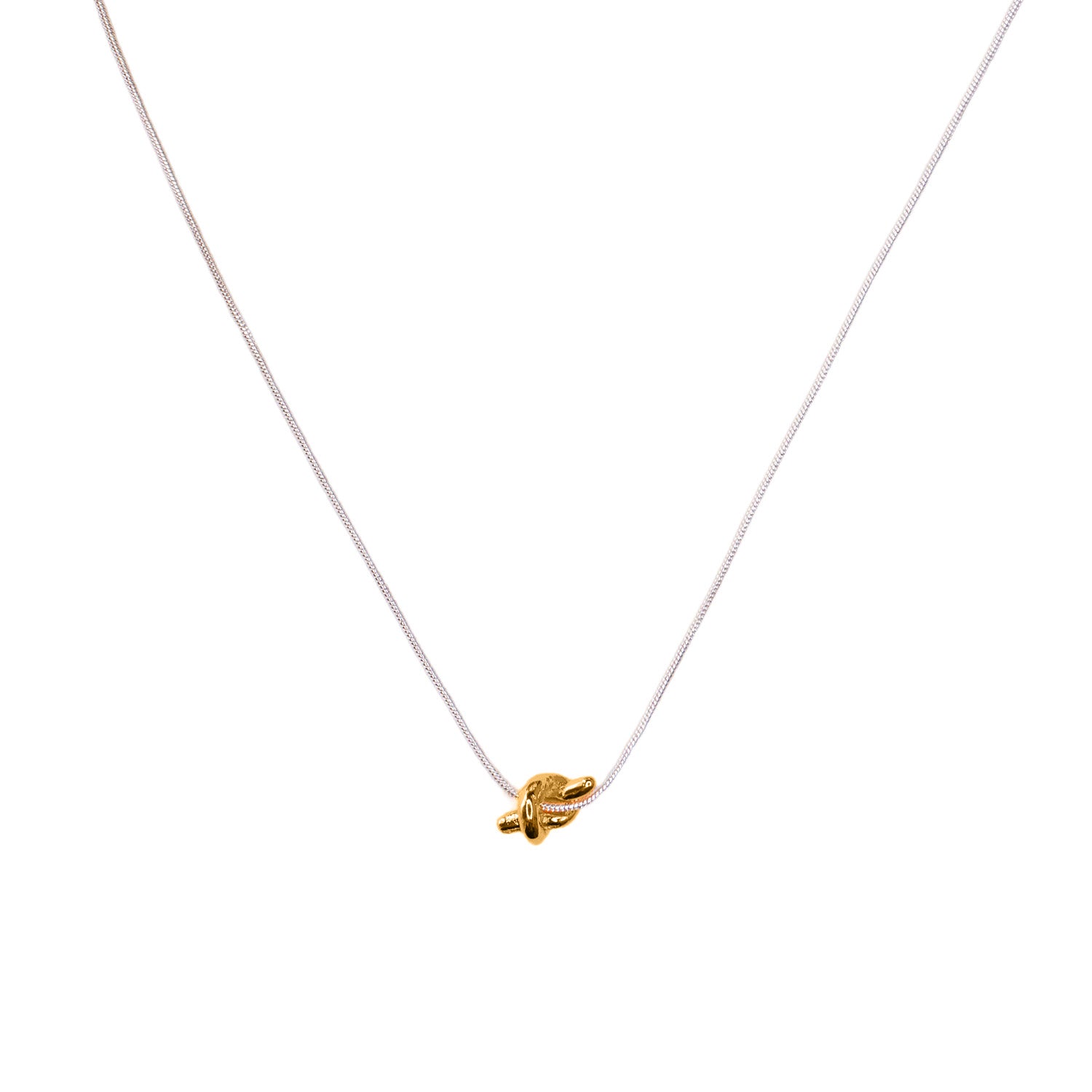 TWIST MINIMAL NECKLACE - GOLD & SILVER